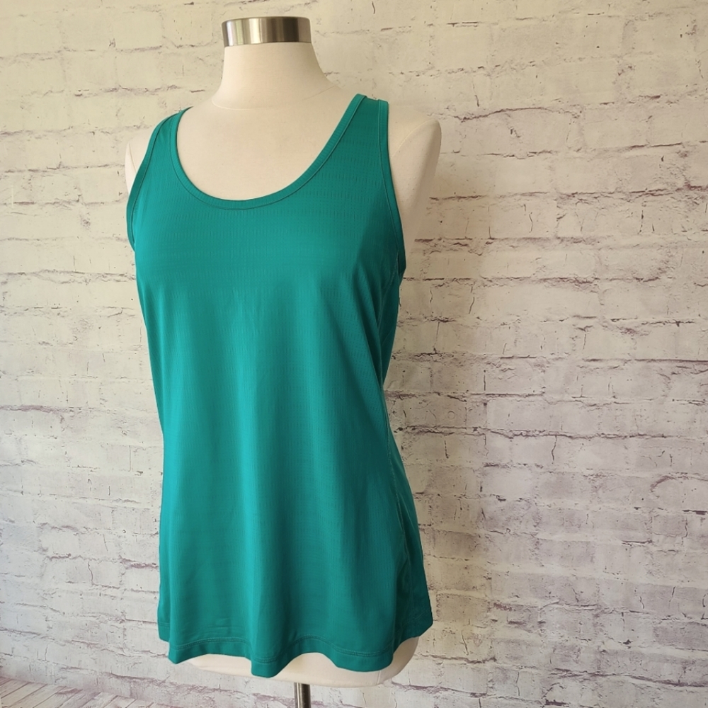 Z by Zella Green Perforated Strappy X-Back Athletic Tank Large